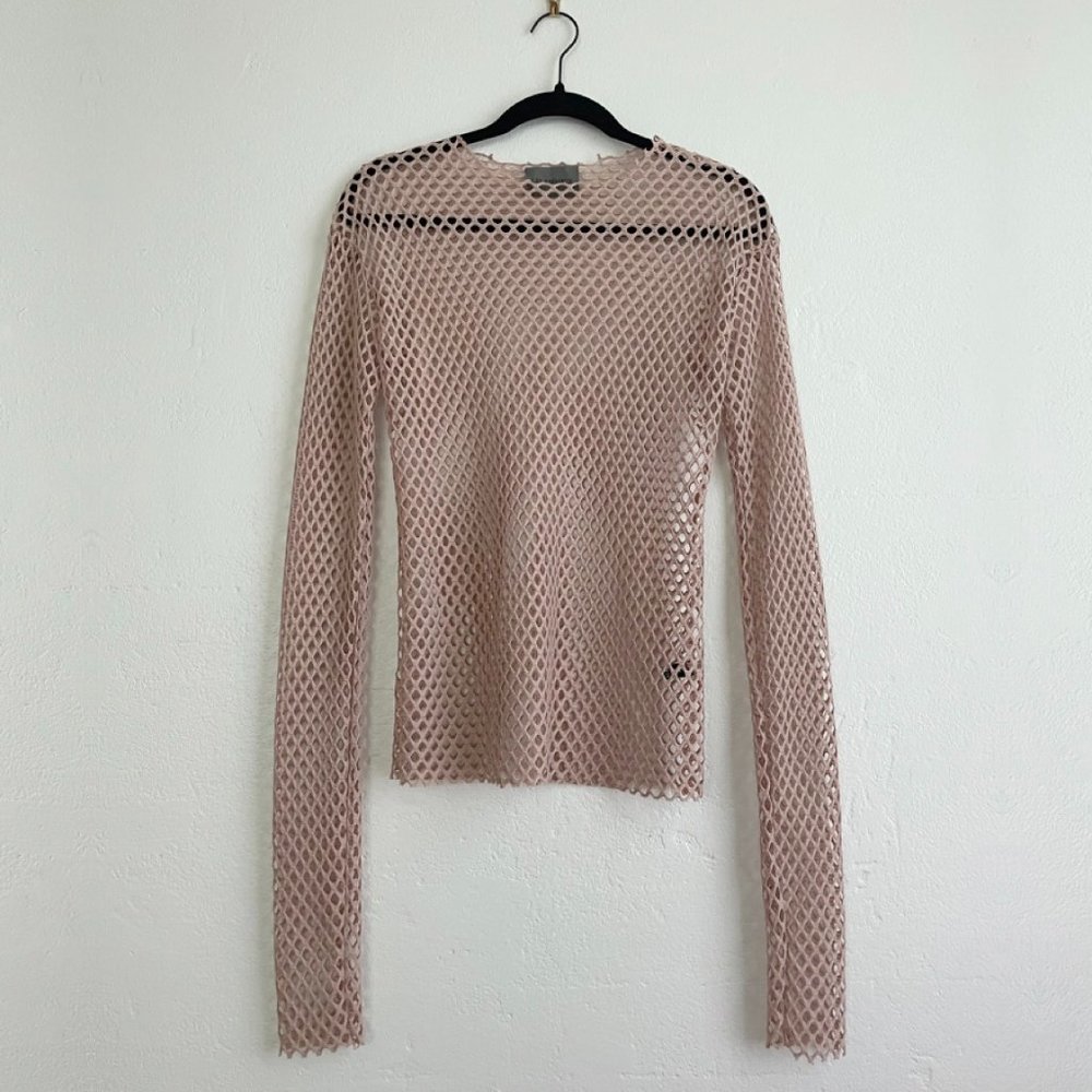 Mesh Pink Long Sleeve Shirt
